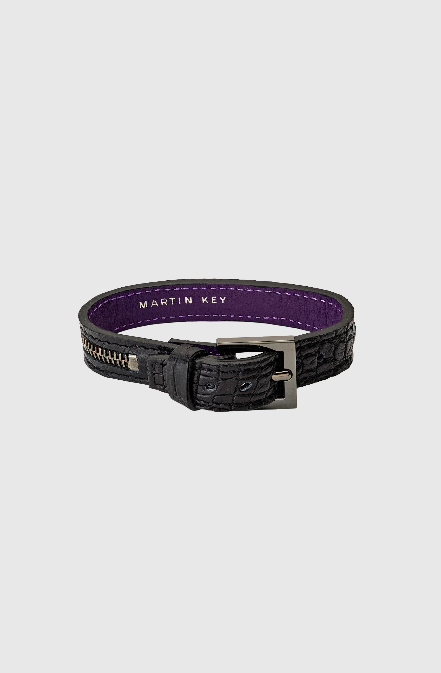 Mr NY Single Bracelet Crocodile - Black/GM