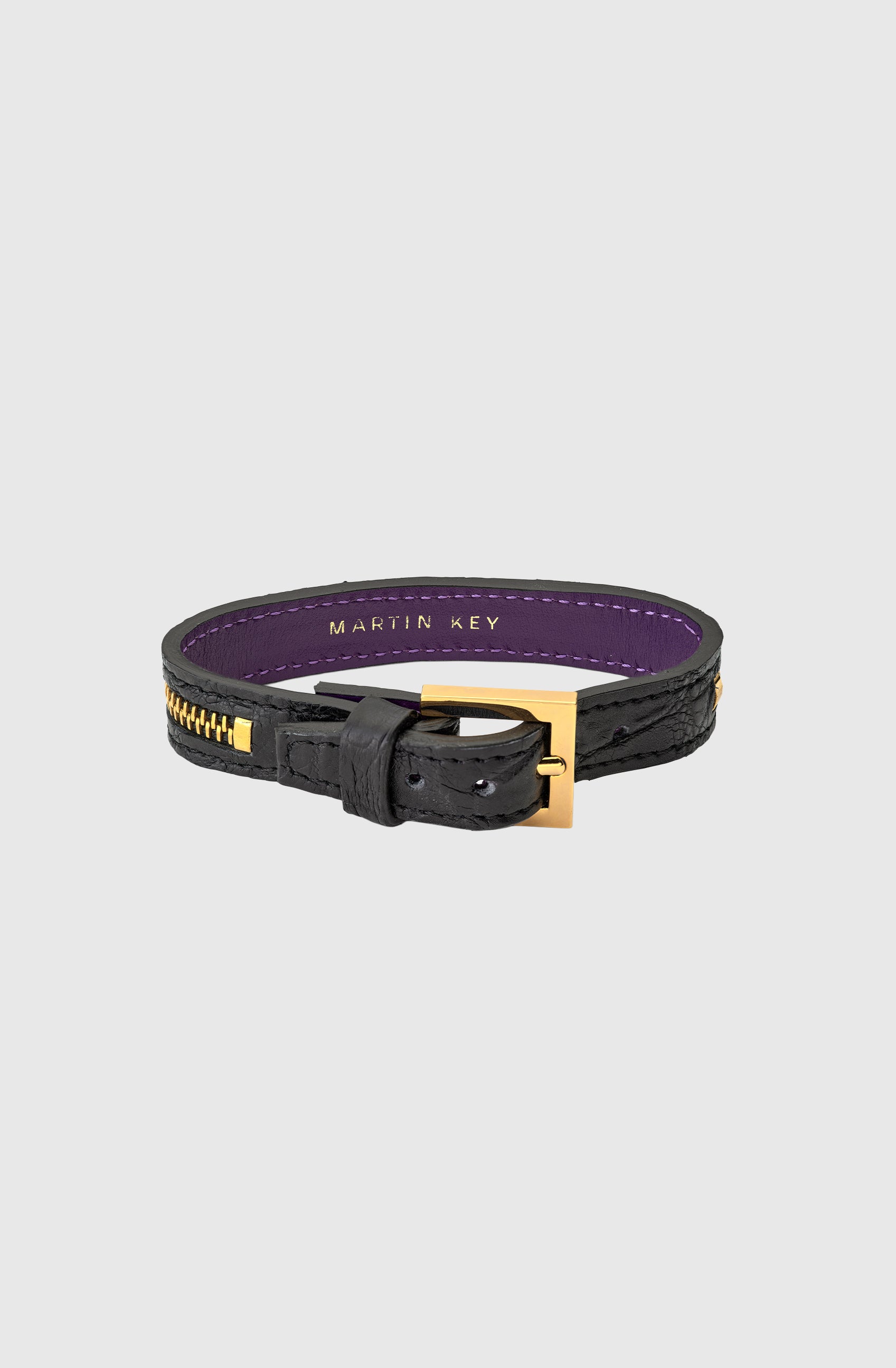 Mr NY Single Bracelet Crocodile - Black/Gold