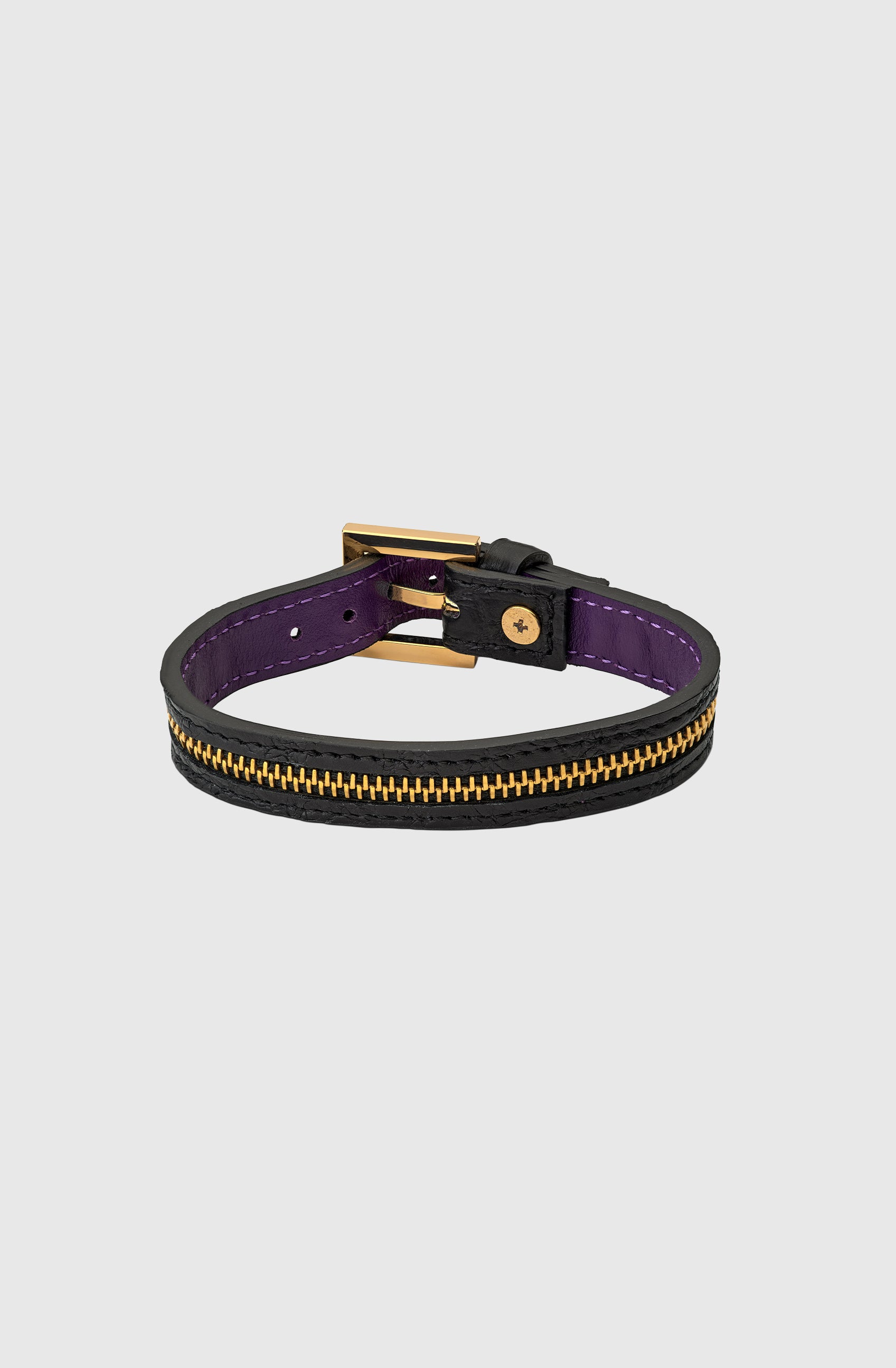 Mr NY Single Bracelet Crocodile - Black/Gold