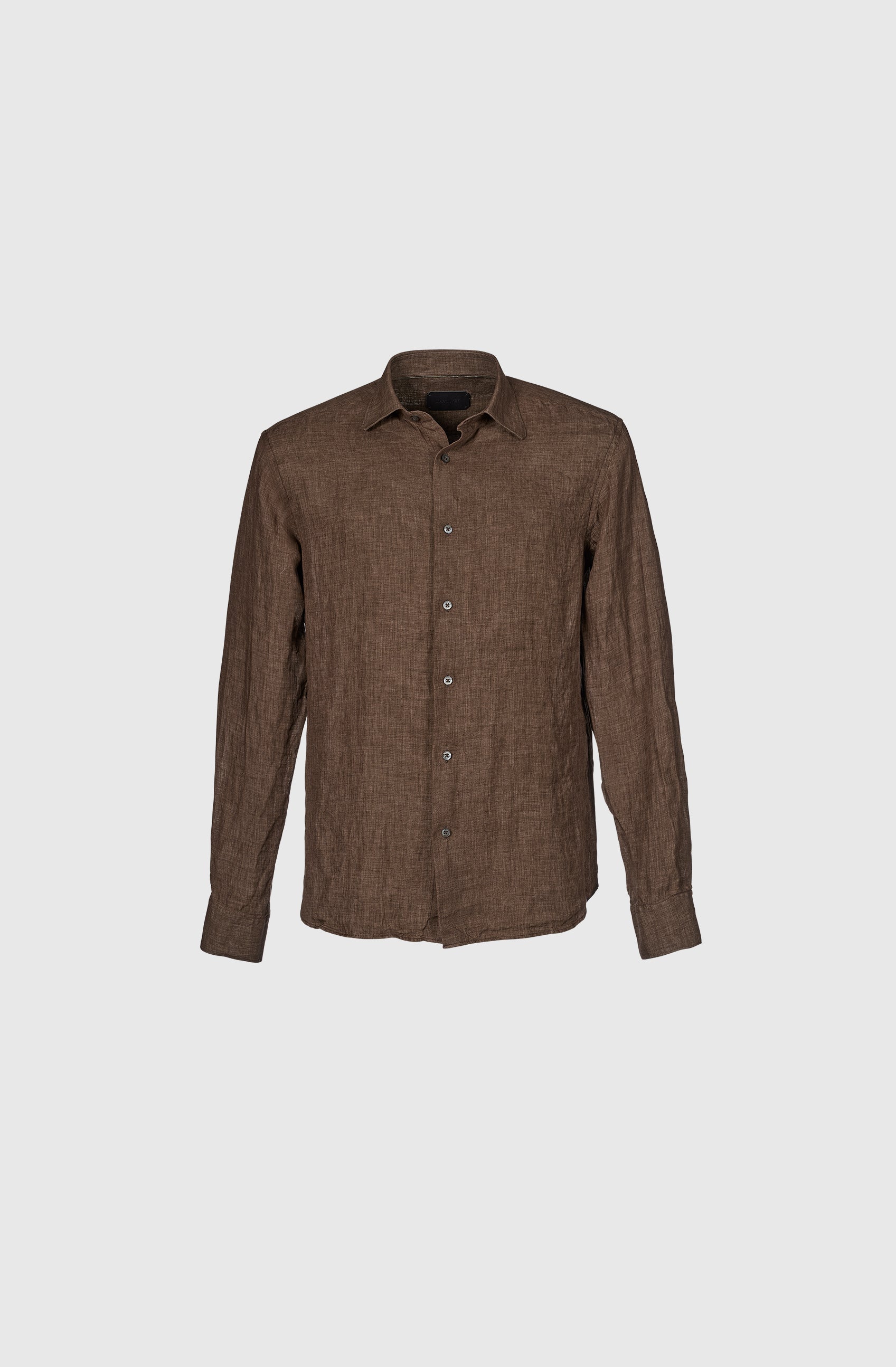 Mr Naples Linen Shirt LS - Brown