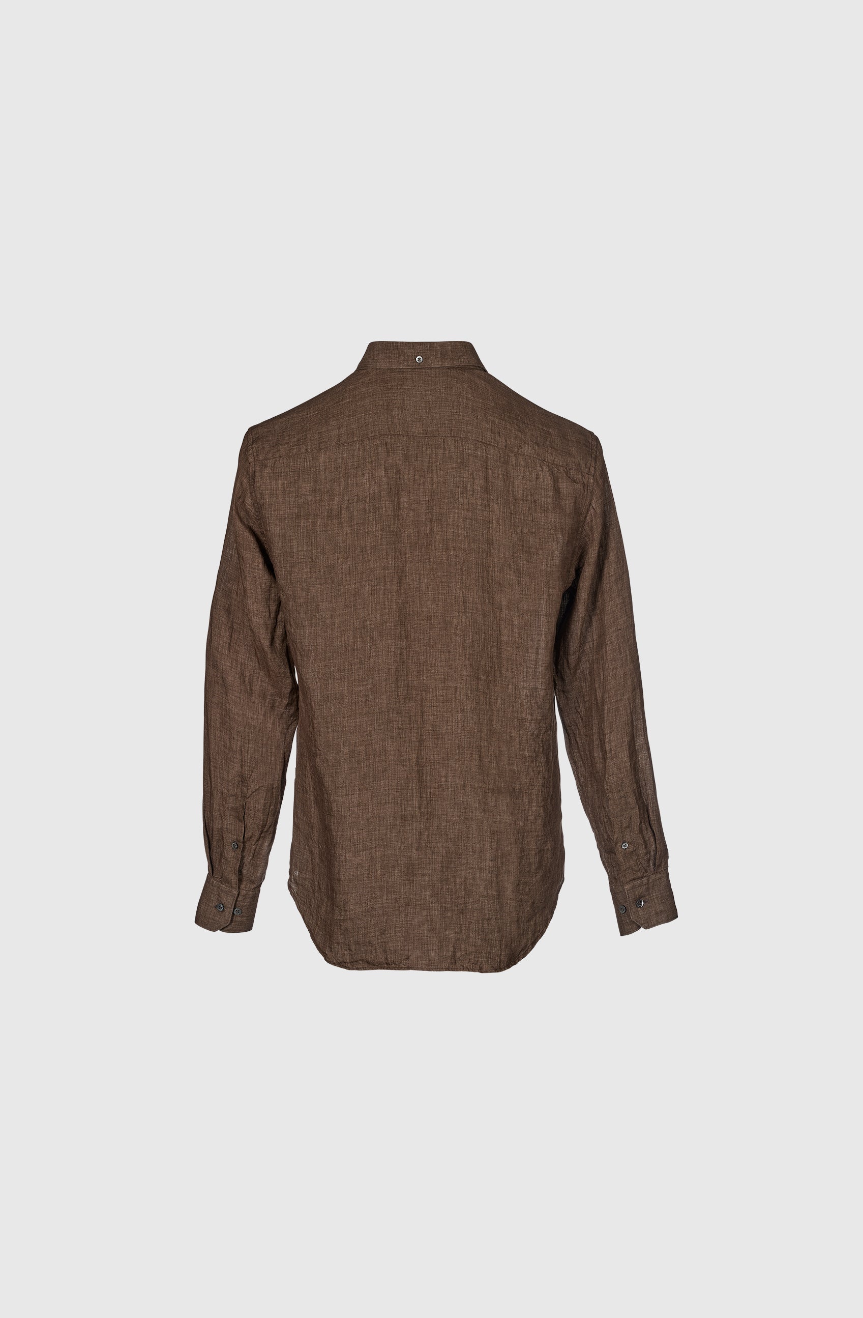 Mr Naples Linen Shirt LS - Brown