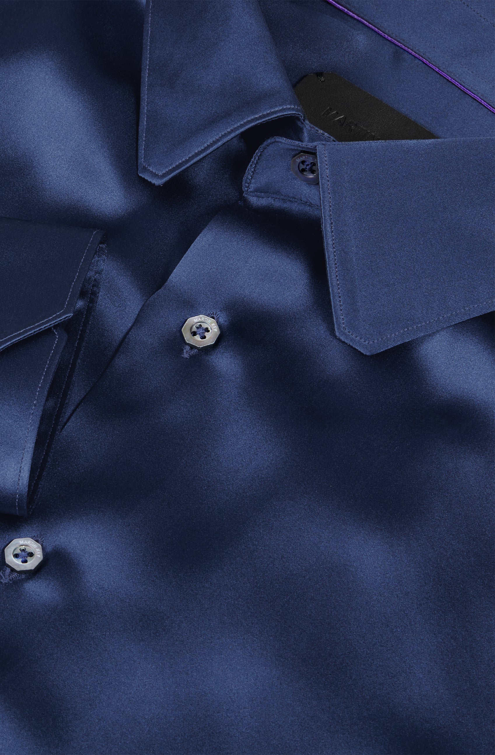 Mr St Tropez Silk Shirt LS - Navy
