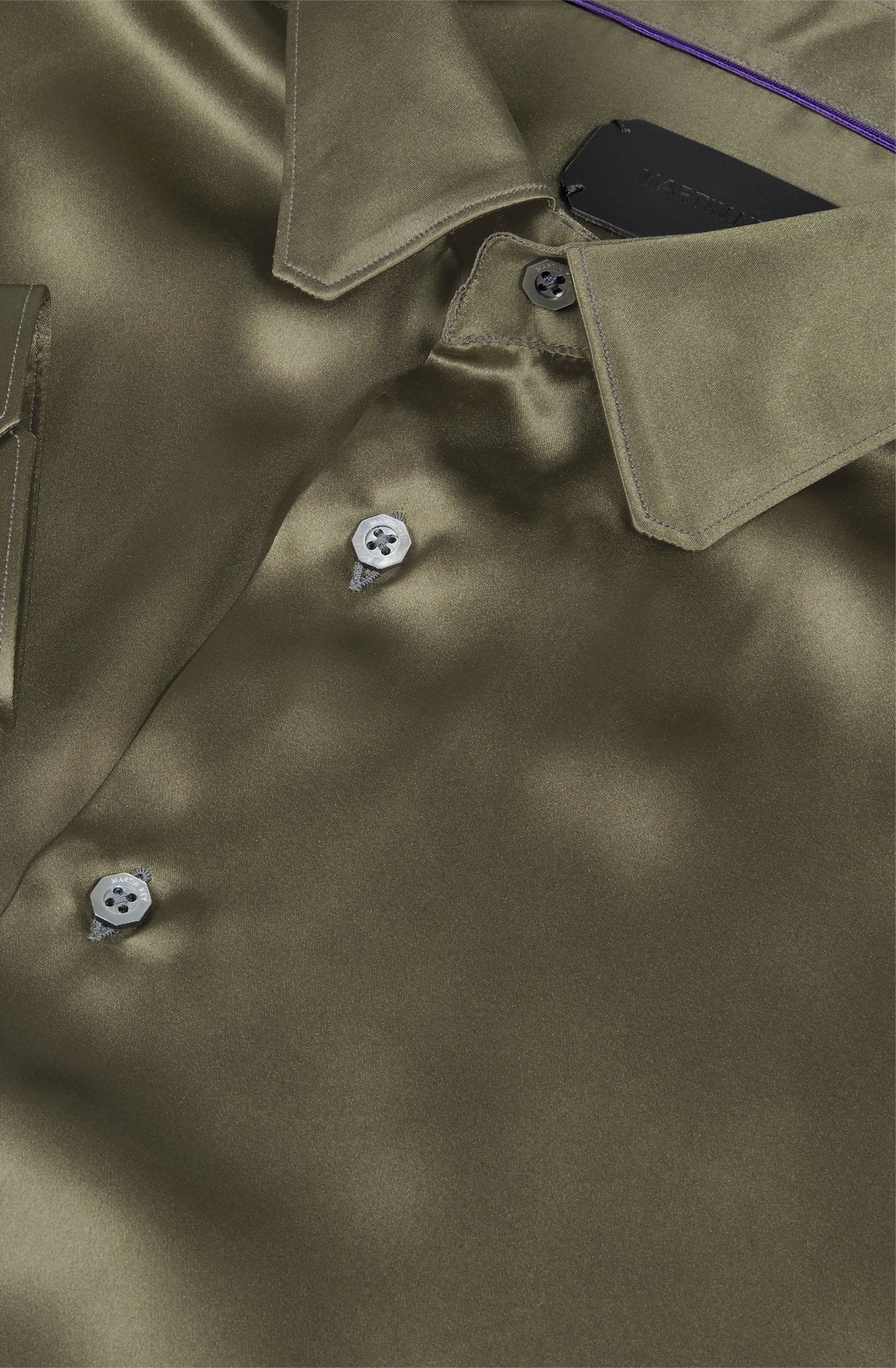 Mr St Tropez Silk Shirt LS - Olive