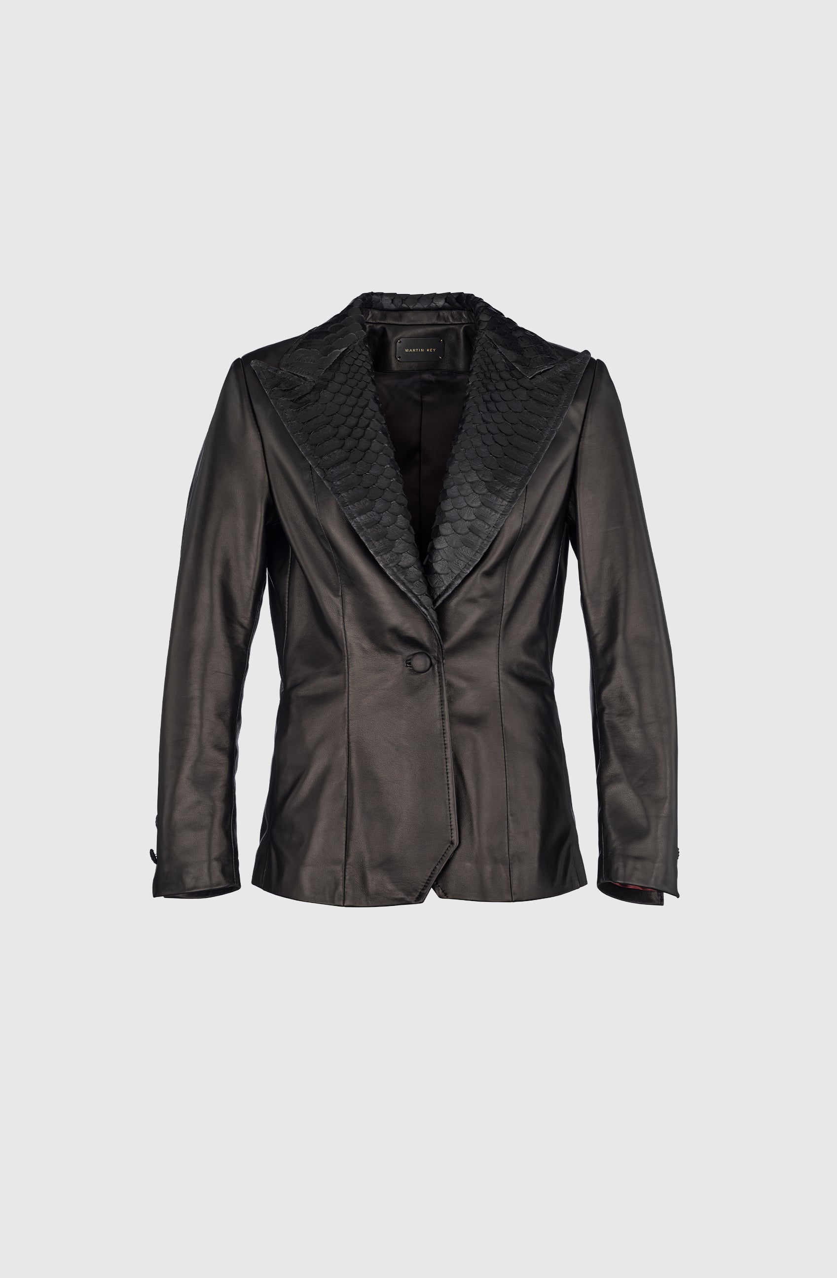 Ms Paris Blazer Nappa/Python - Black