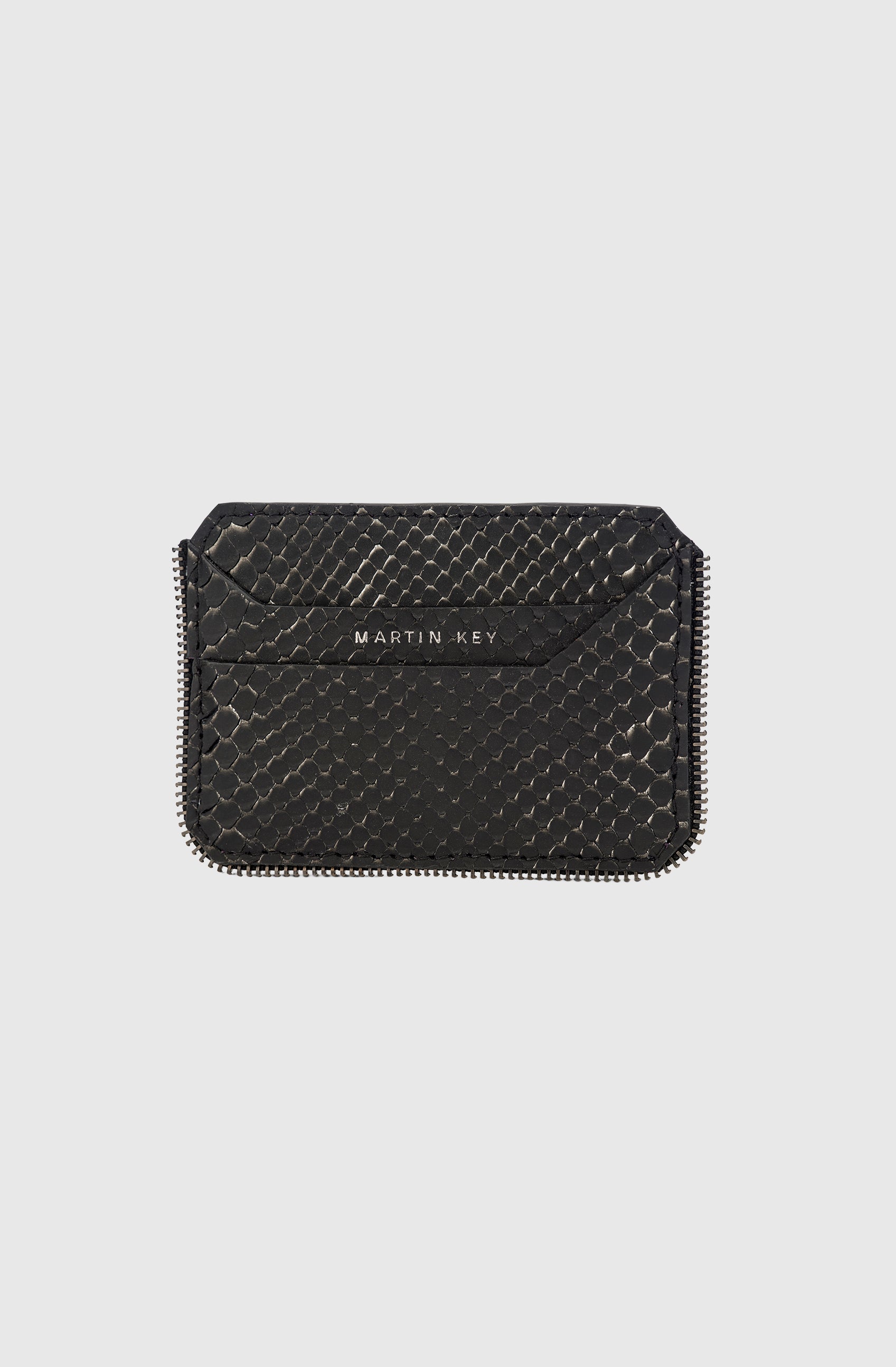 Milano Cardholder Python Silver/Gun Metal