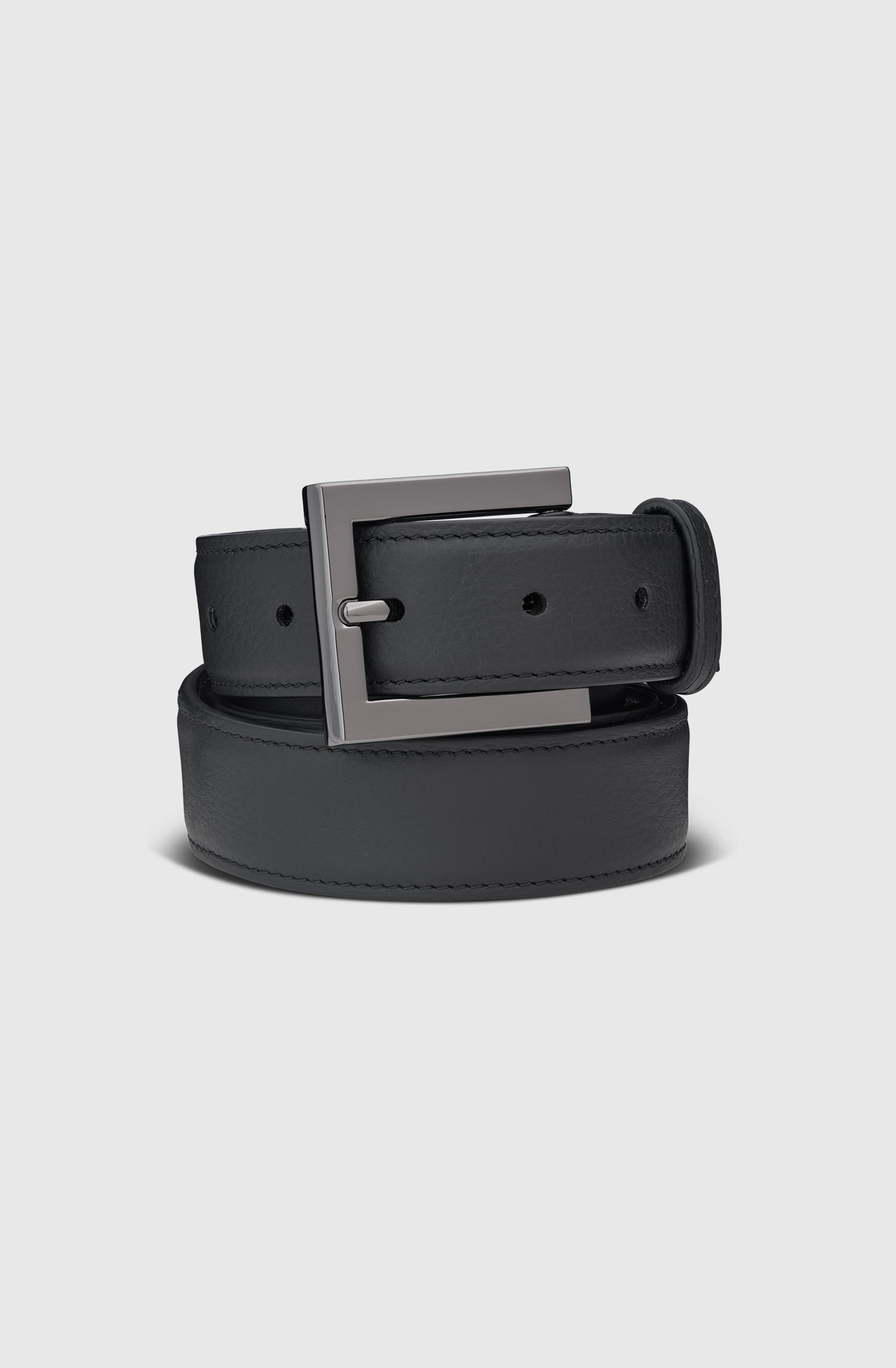 Mr London Belt Calf Black/Gun Metal