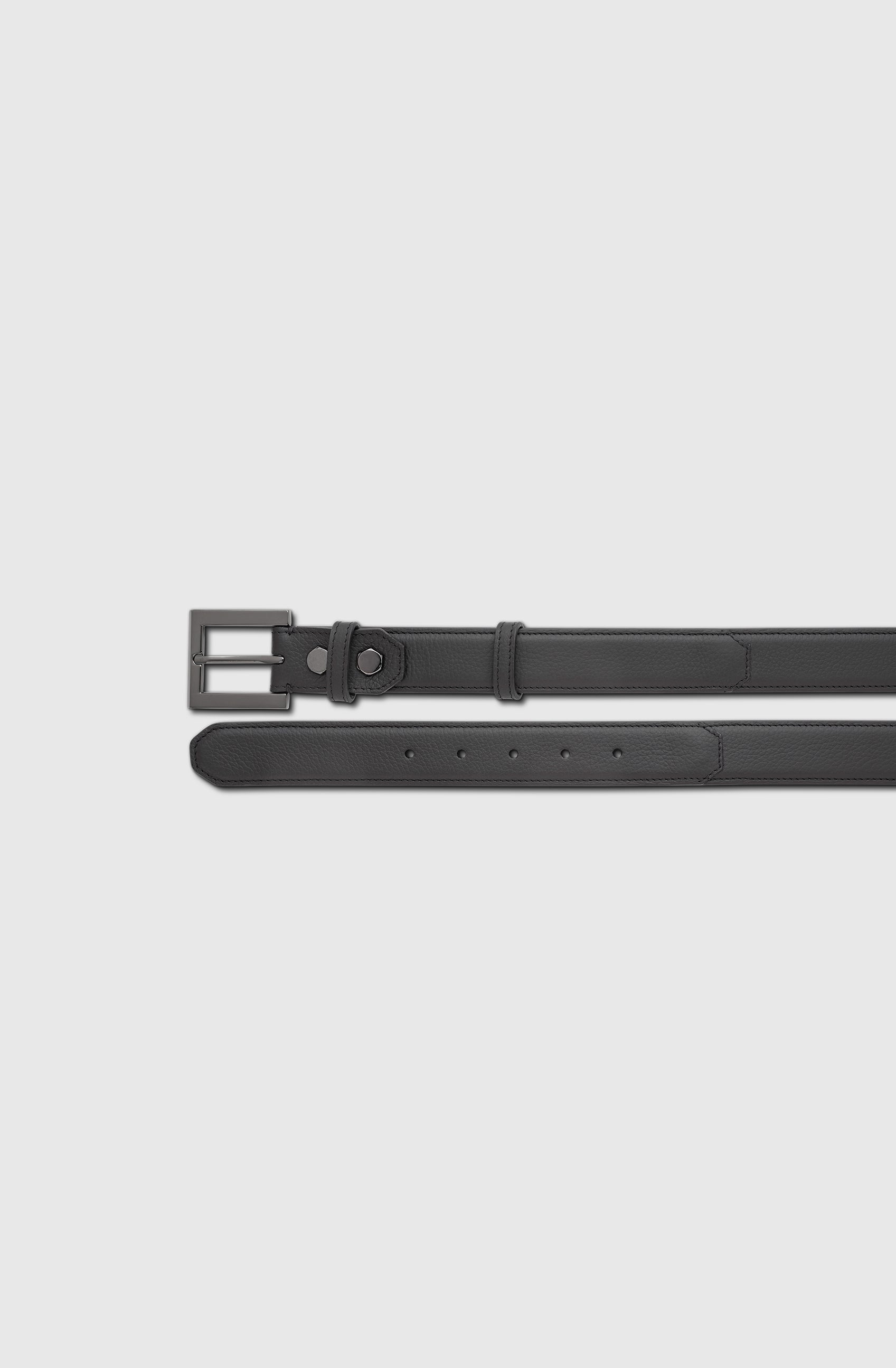 Mr London Belt Calf Black/Gun Metal