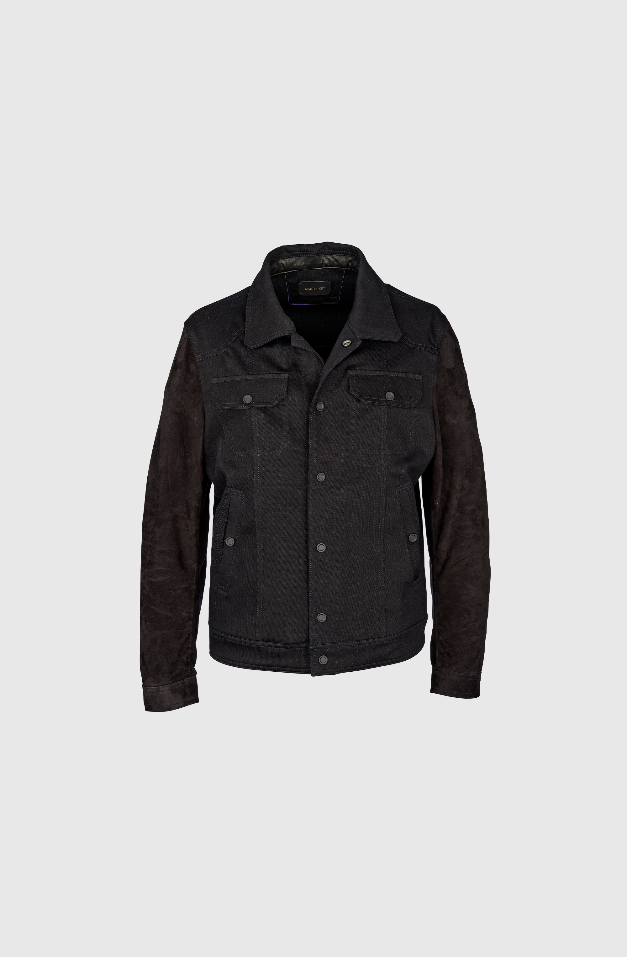 Mr Lyon Jacket Denim Suede