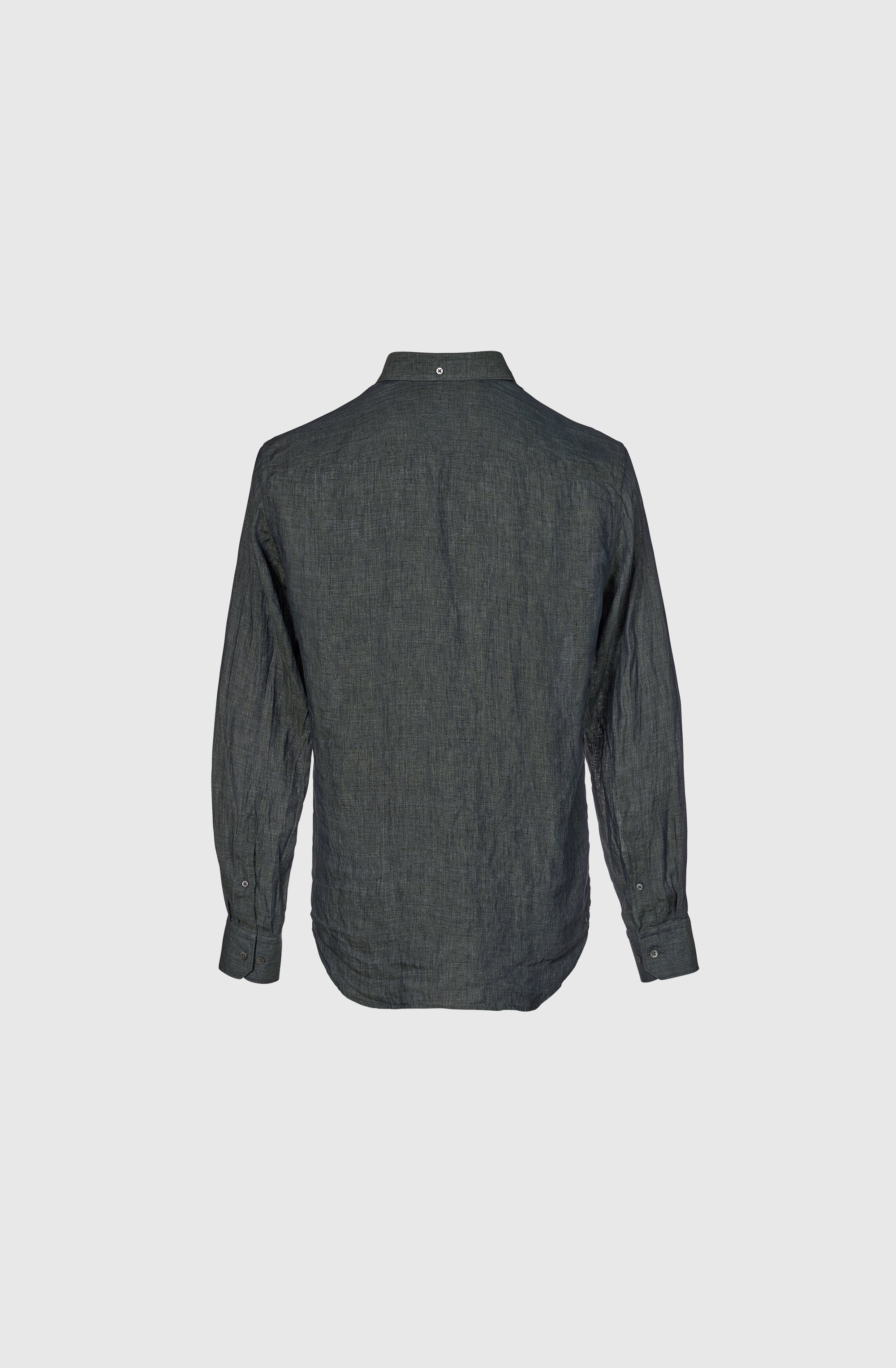 Mr Naples Linen Shirt LS Green