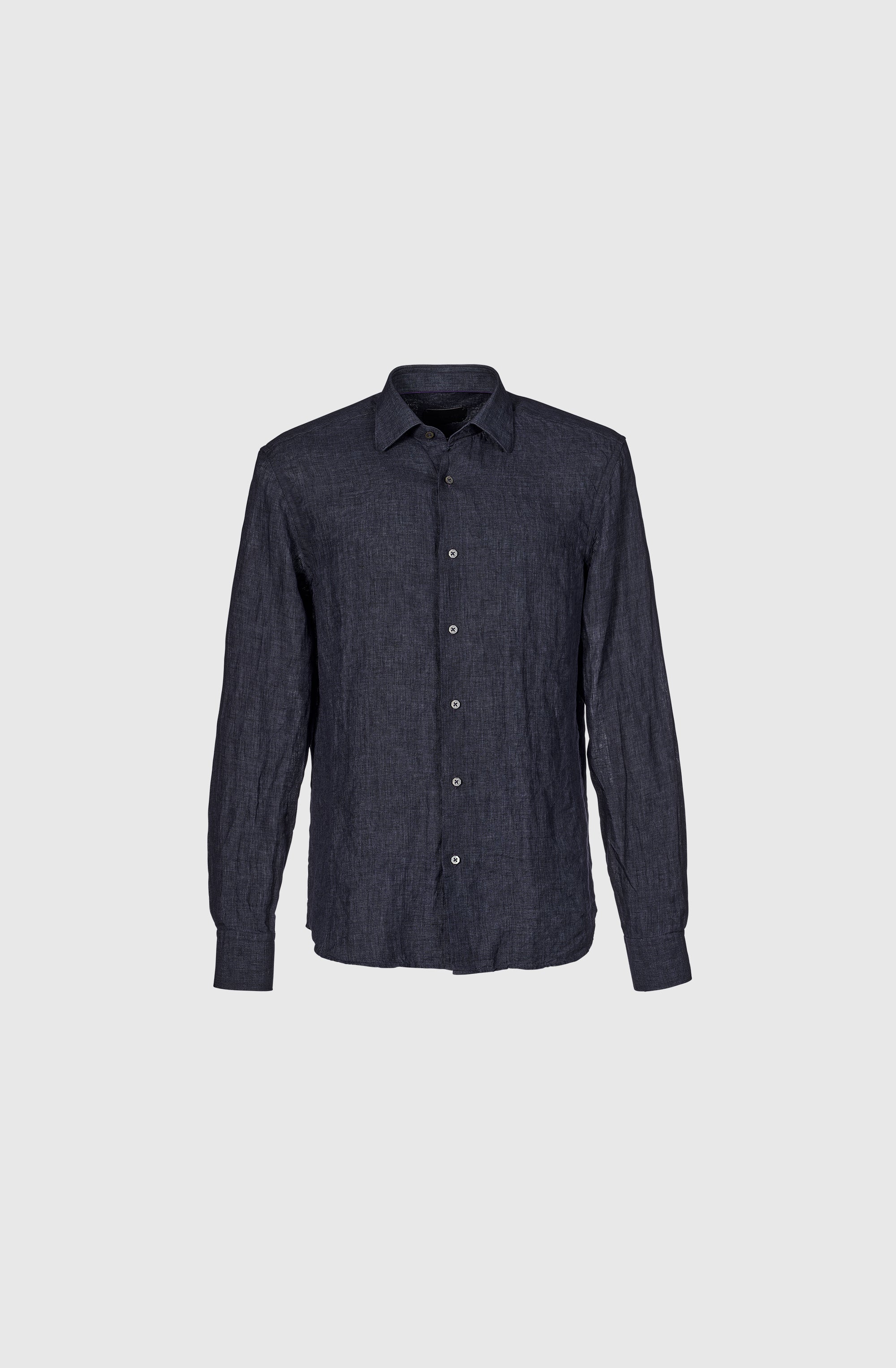 Mr Naples Linen Shirt LS Indigo