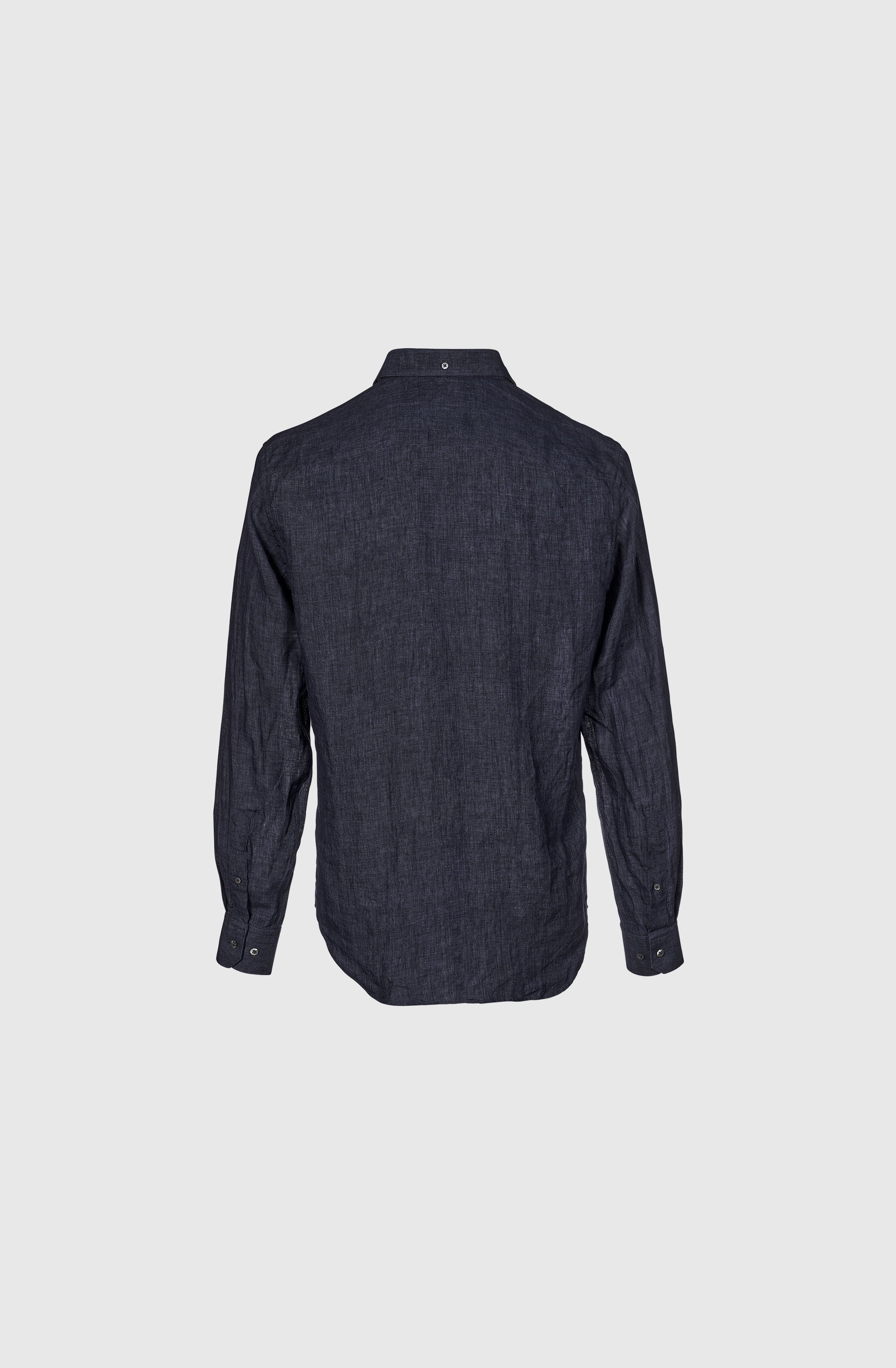 Mr Naples Linen Shirt LS Indigo