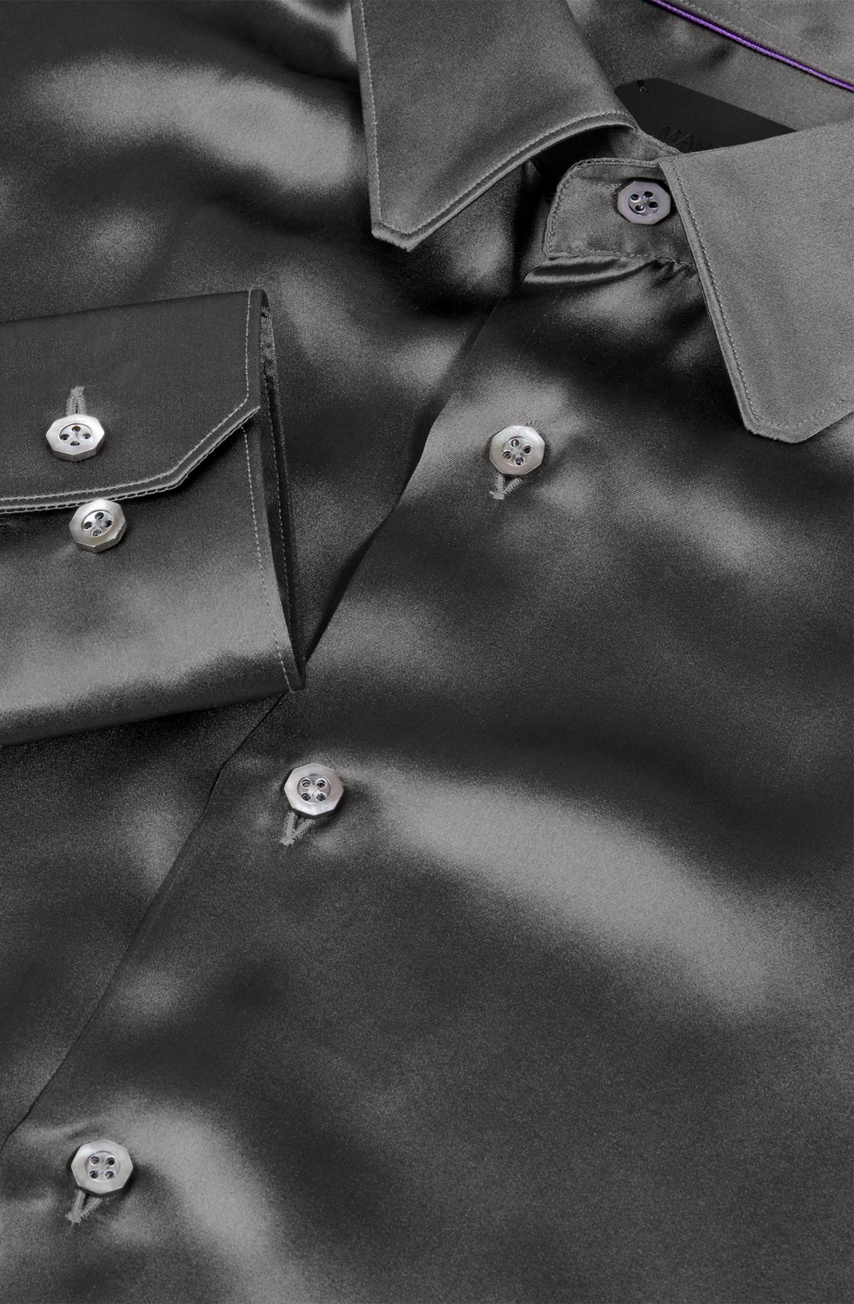 Mr St Tropez Silk Shirt LS - Grey