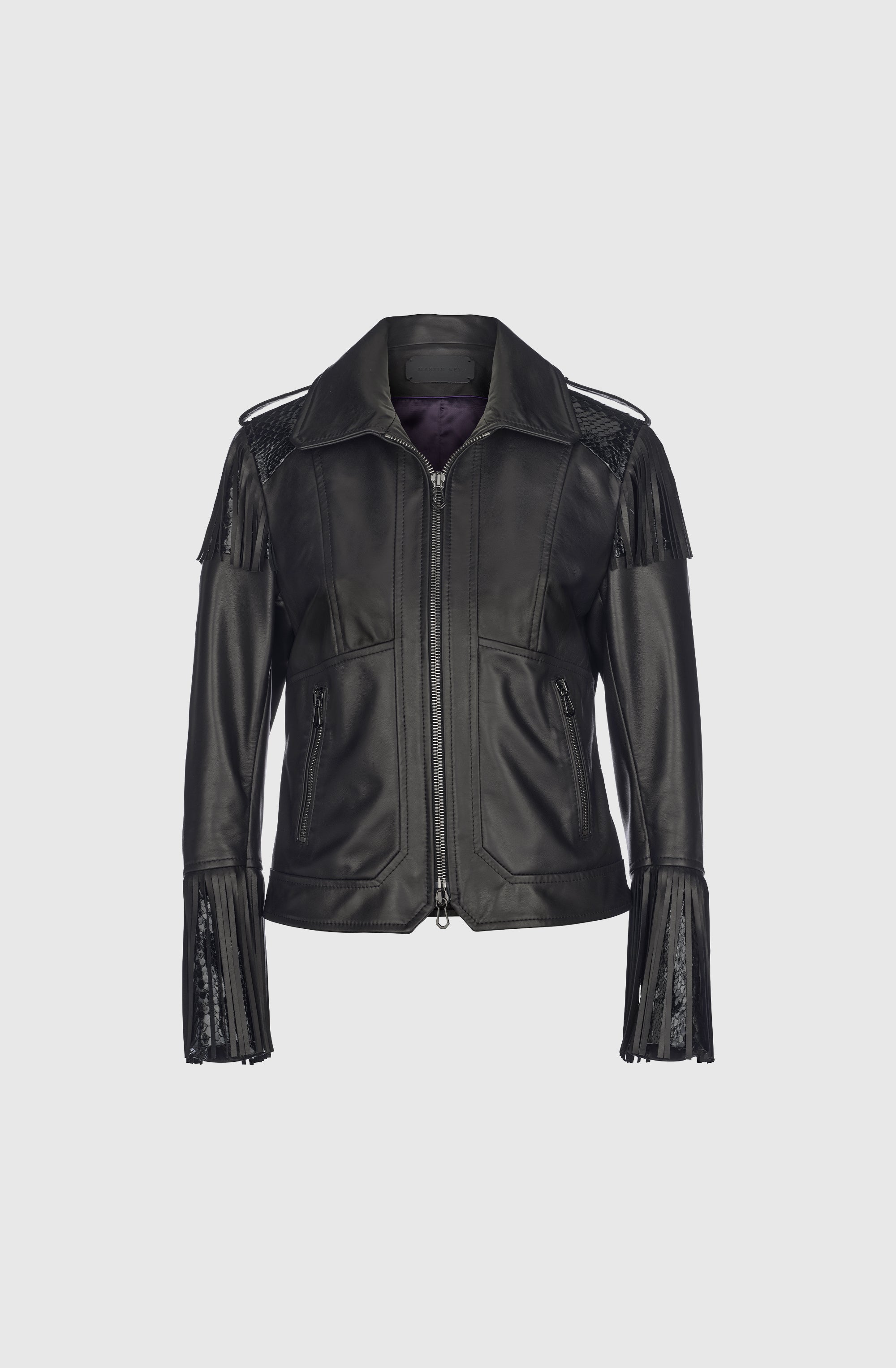 Ms Valencia Jacket w fringes Nappa