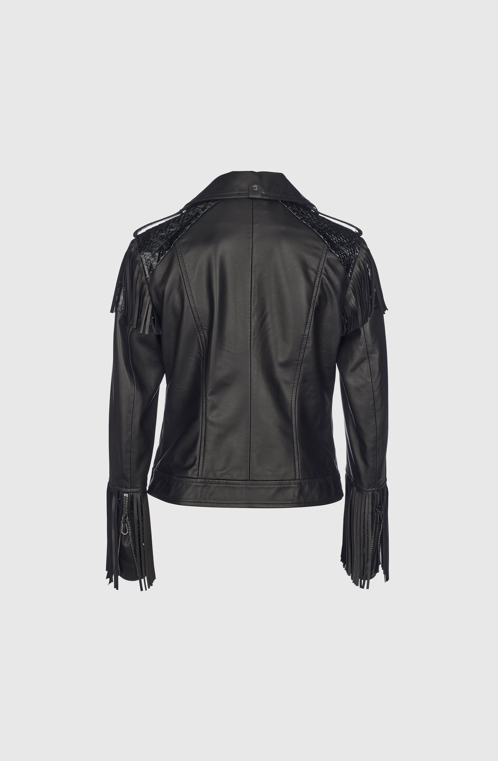 Ms Valencia Jacket w fringes Nappa