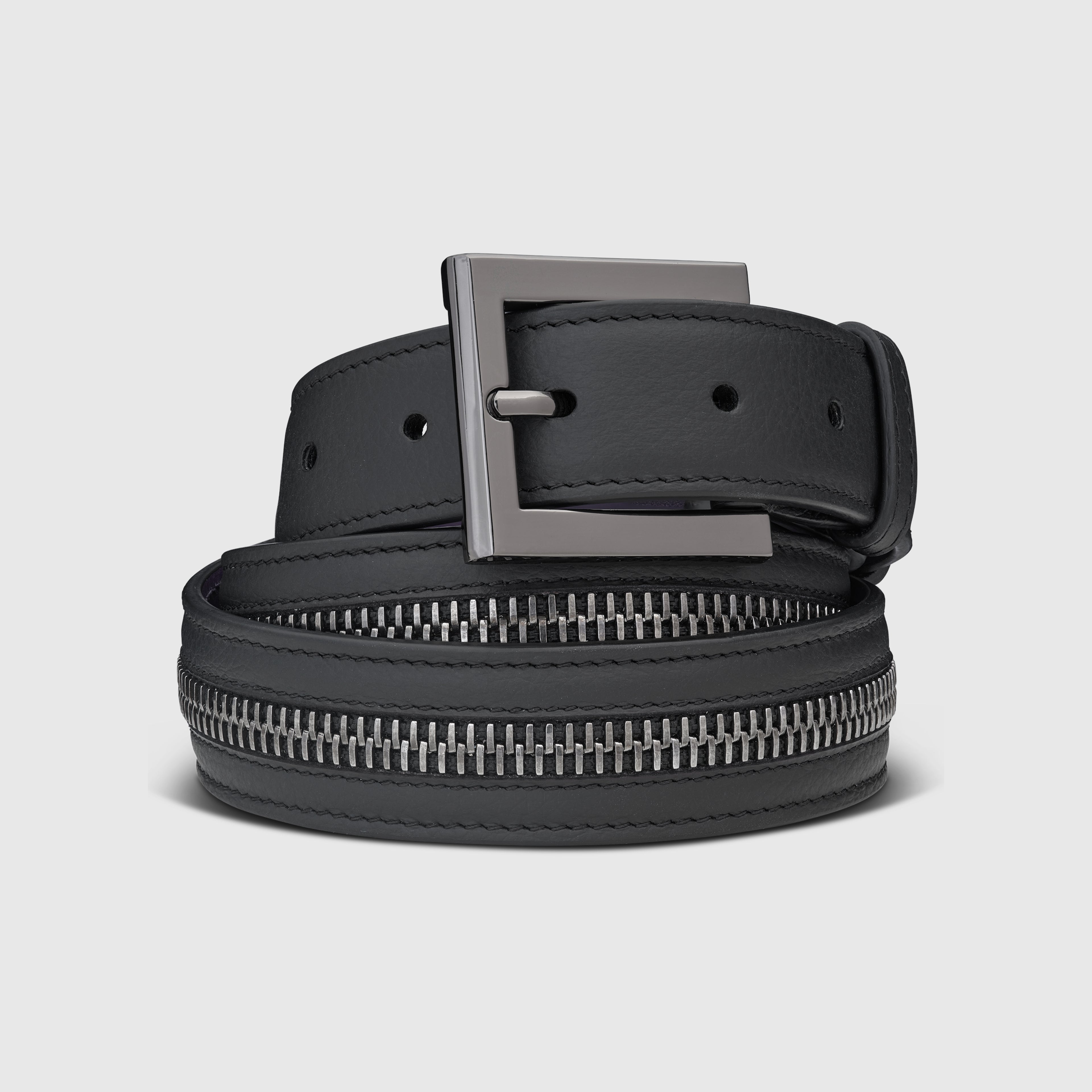 Prague Zip Belt - Black/GM