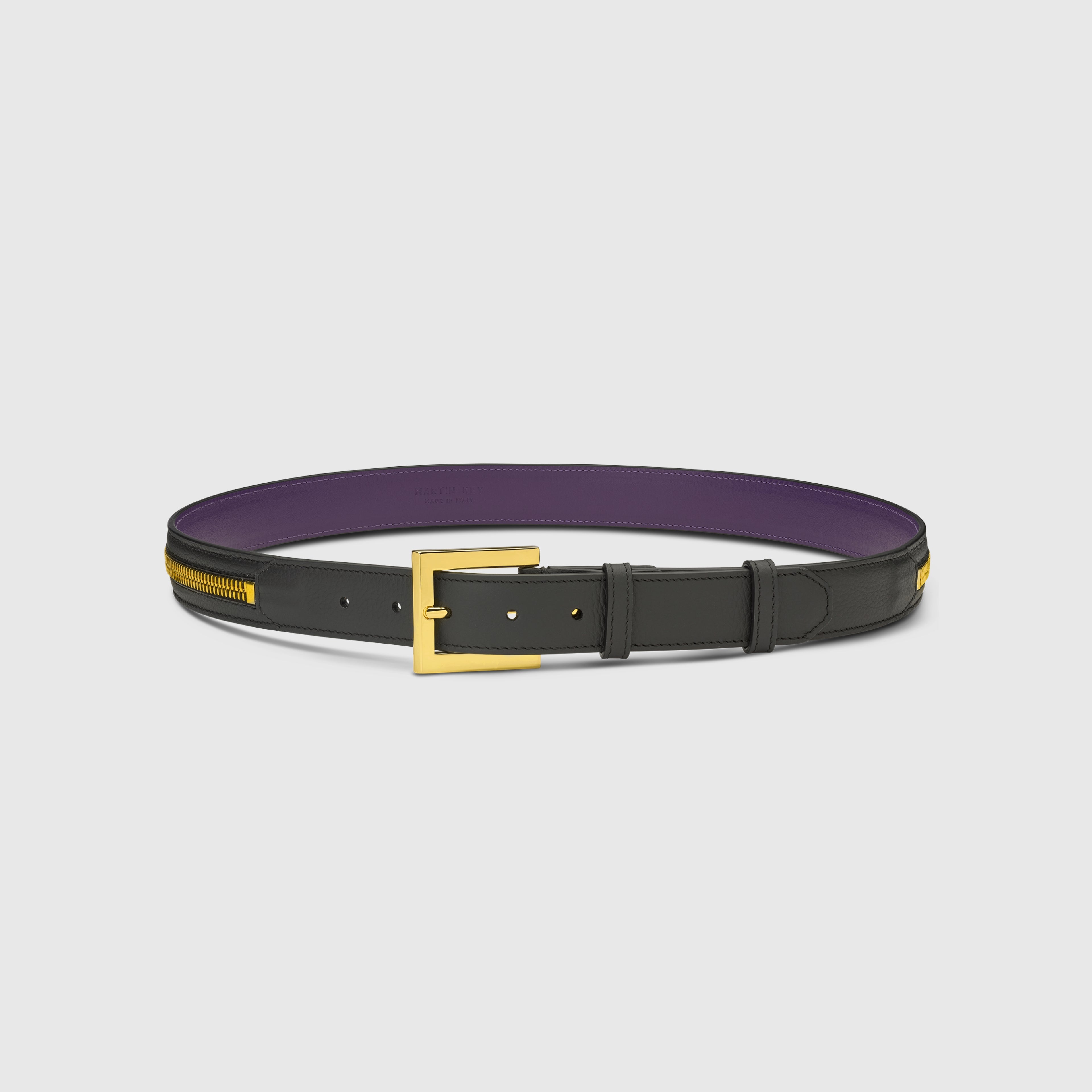 Prague Zip Belt - Black/Gold