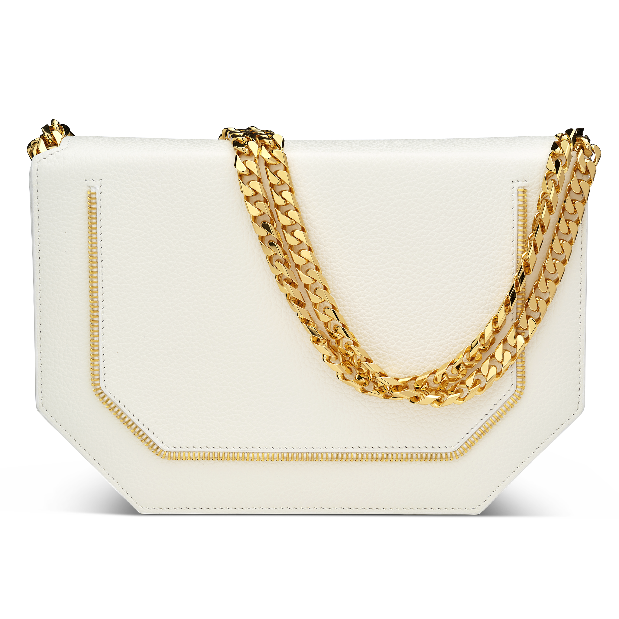 Envelopve clutch calf white gold