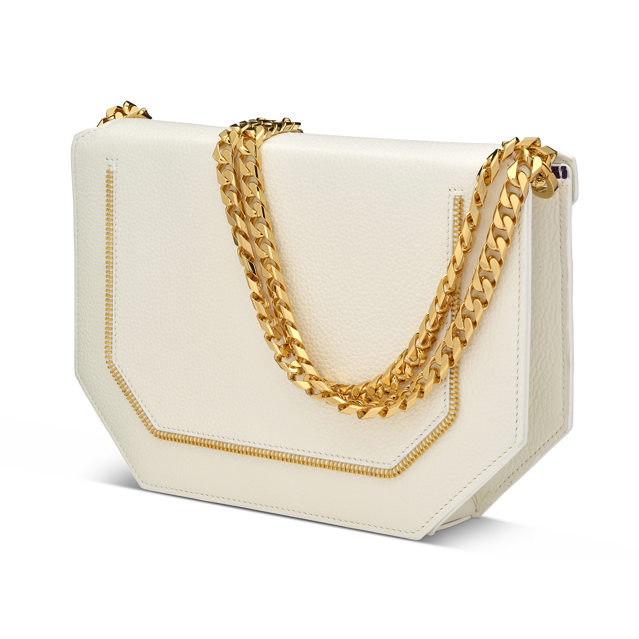 Envelopve clutch calf white gold