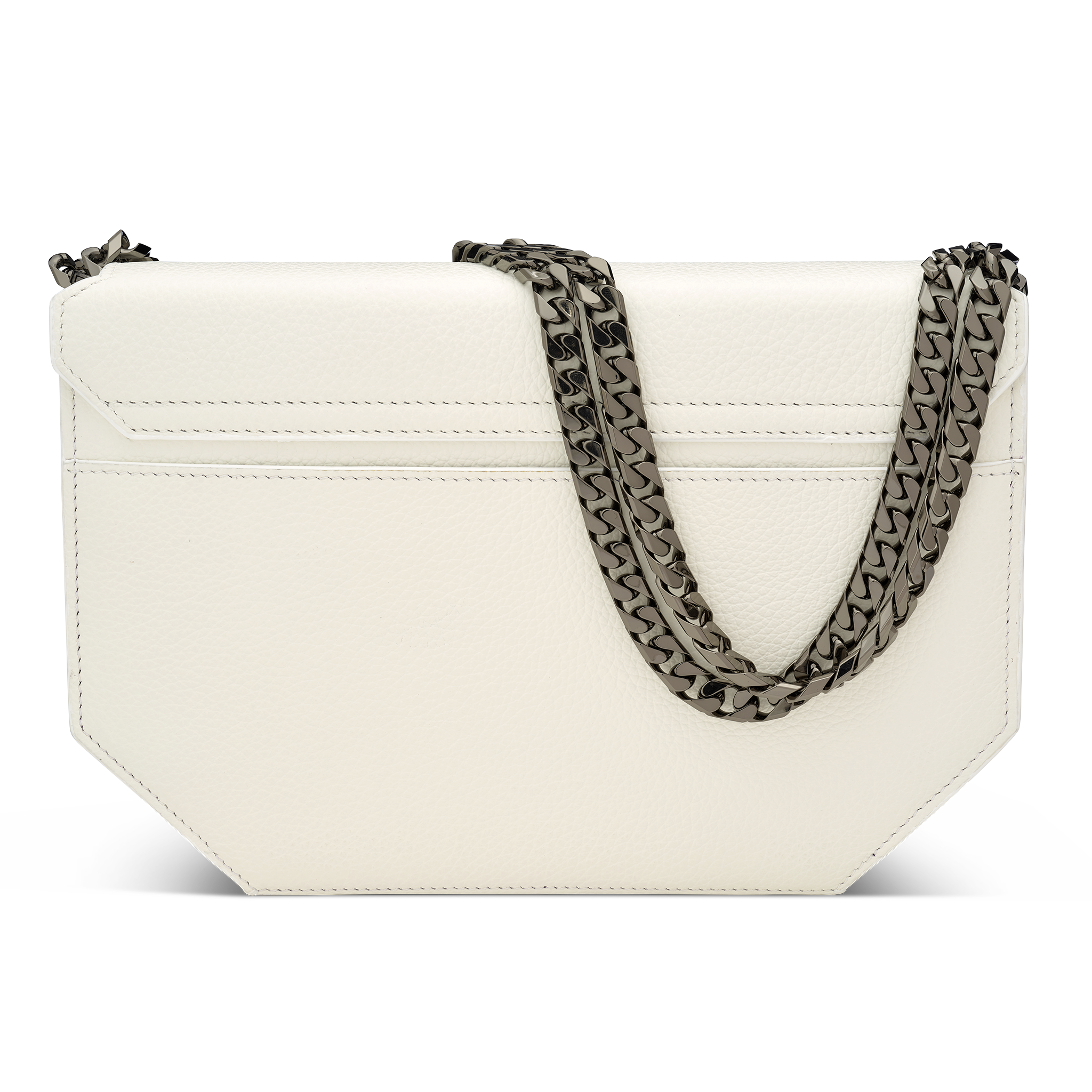 Envelopve clutch calf white gun metal