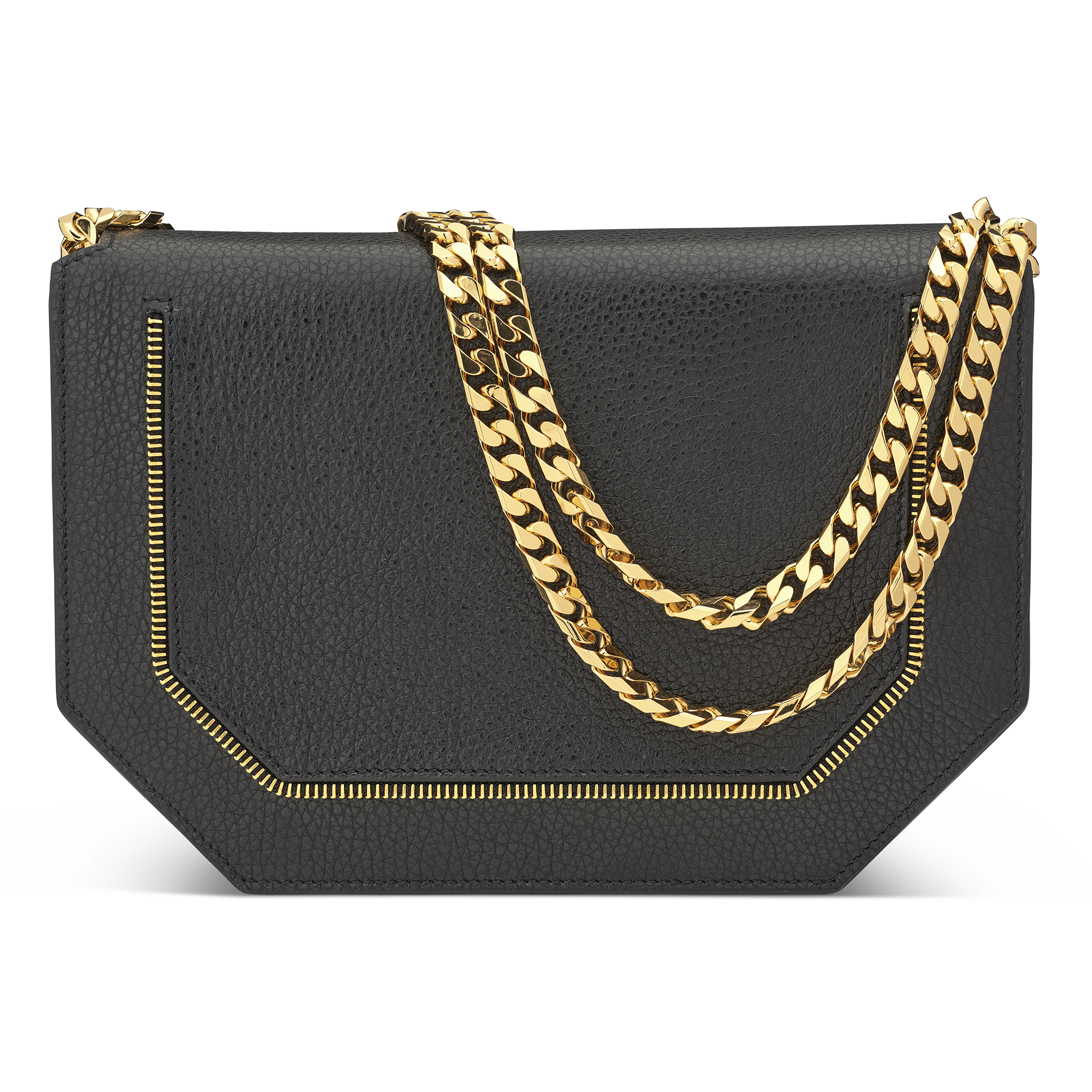 Envelopve clutch calf black gold