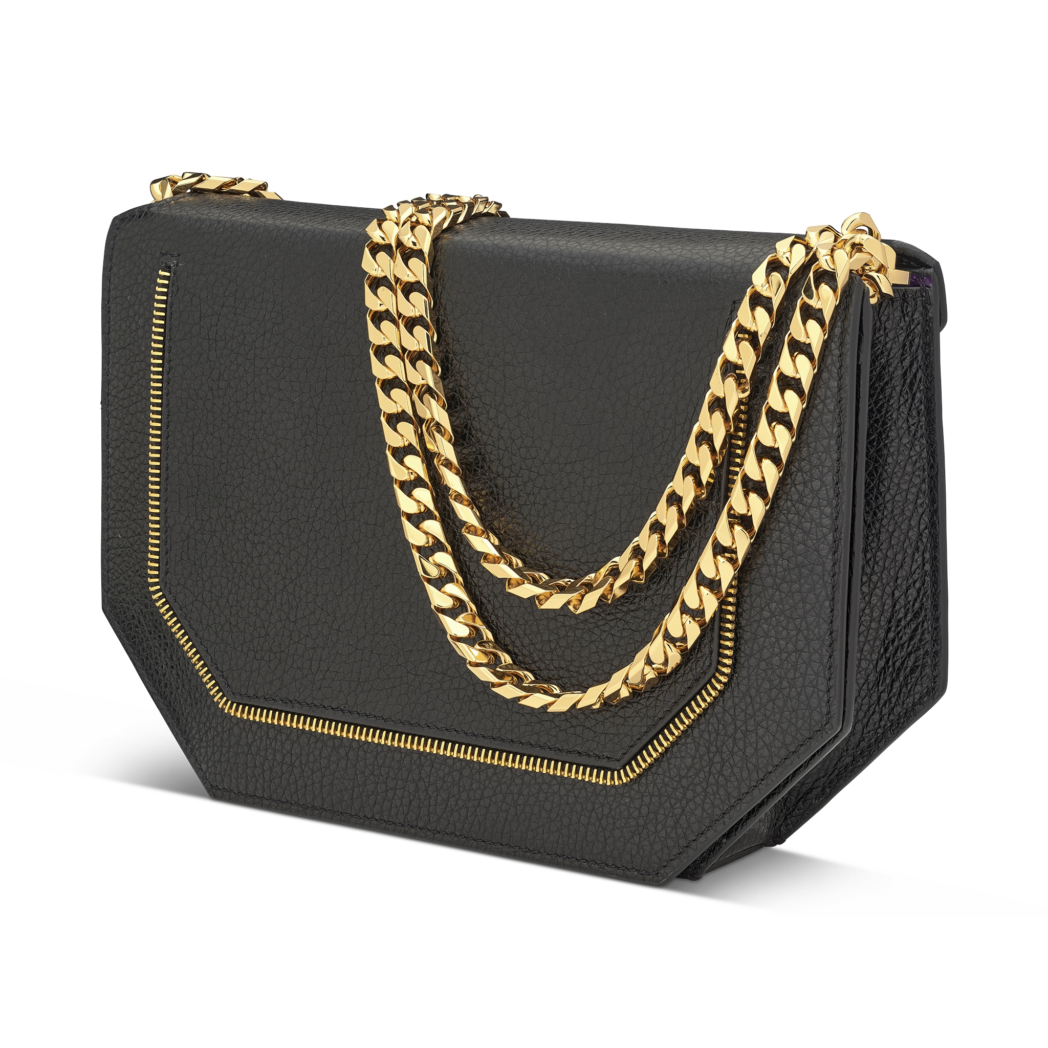 Envelopve clutch calf black gold