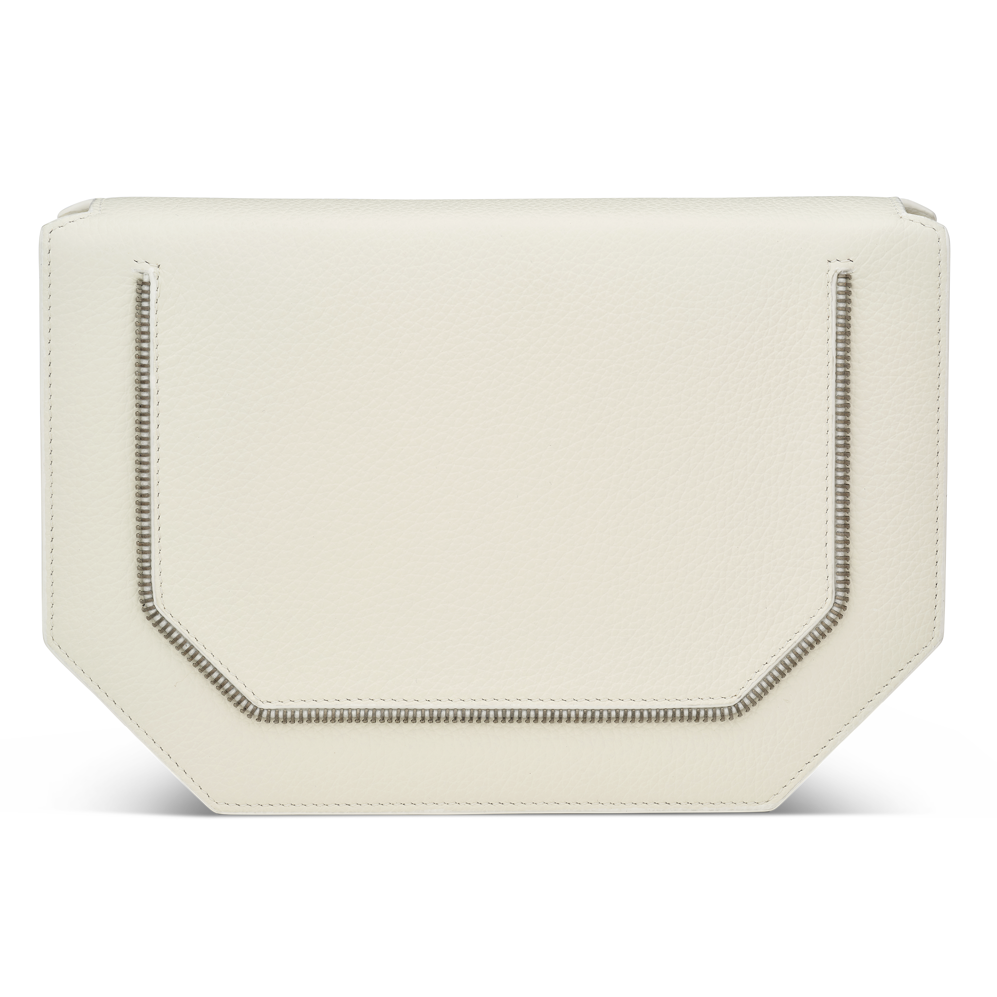 Envelopve clutch calf white gun metal