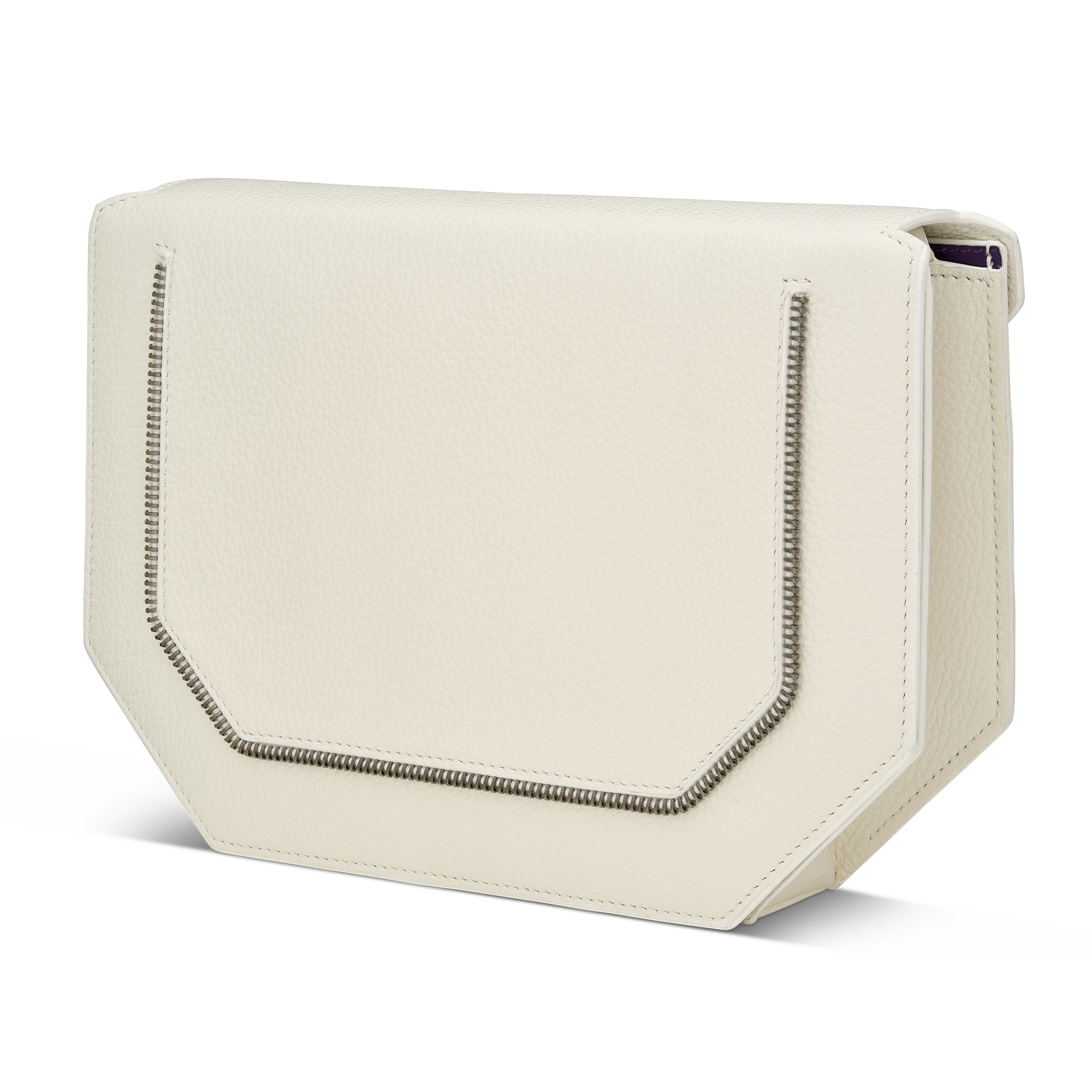 Envelopve clutch calf white gun metal