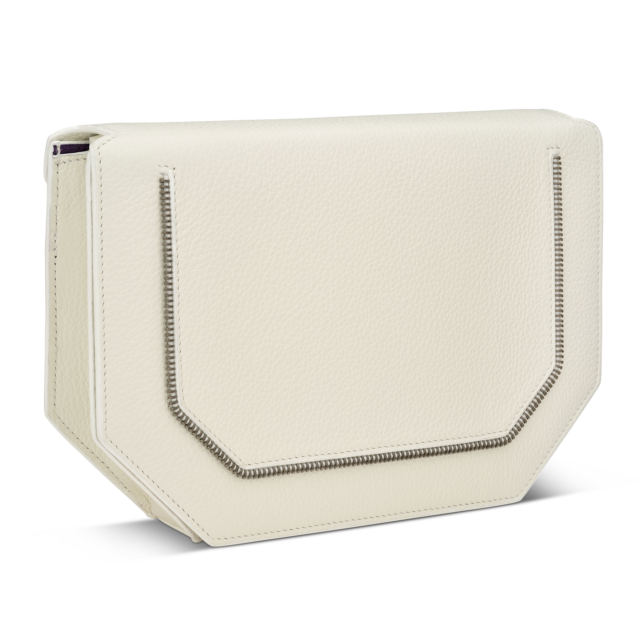 Envelopve clutch calf white gun metal