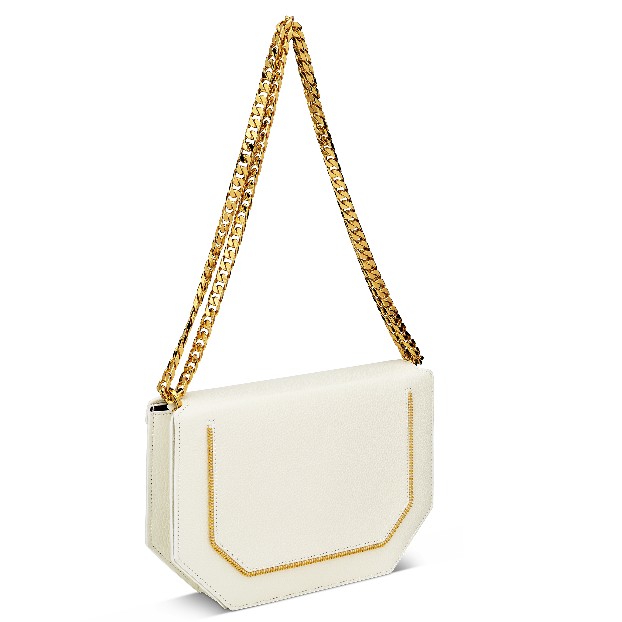 Envelopve clutch calf white gold