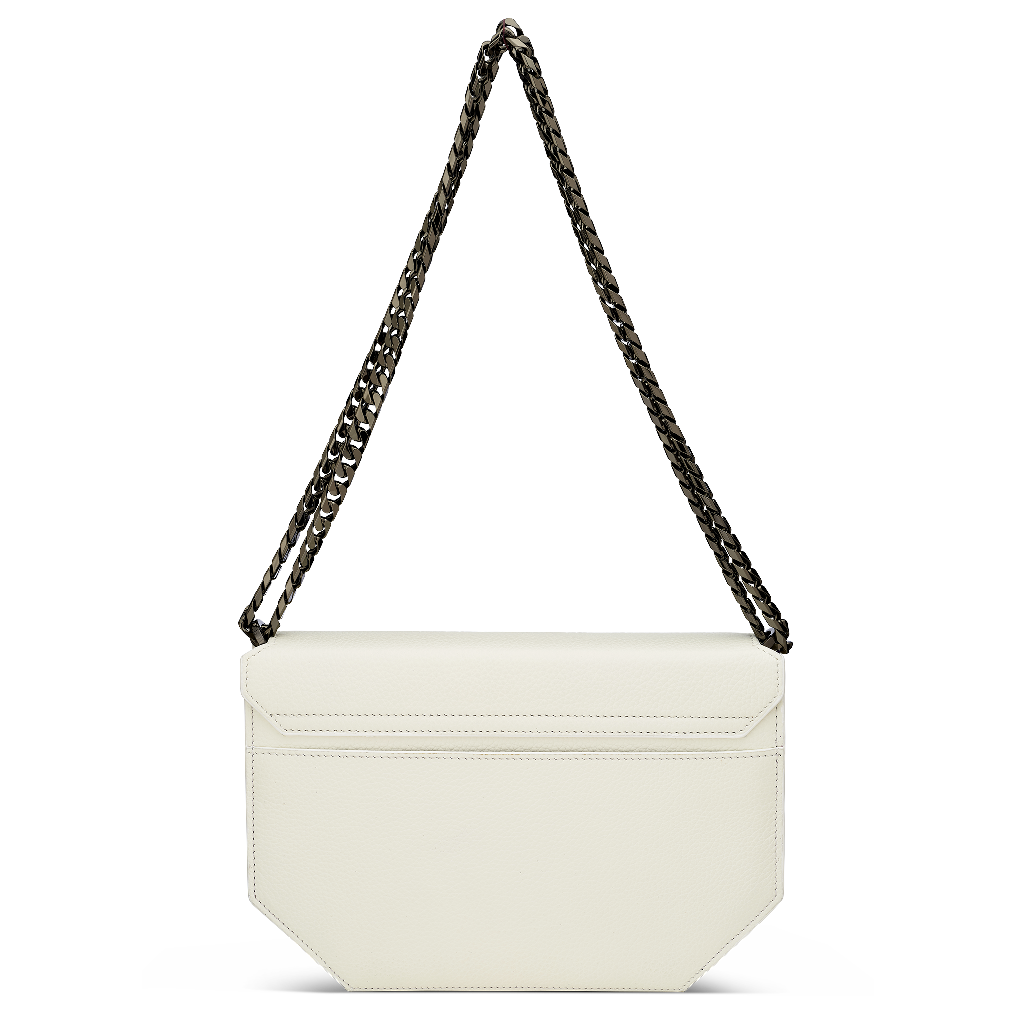 Envelopve clutch calf white gun metal