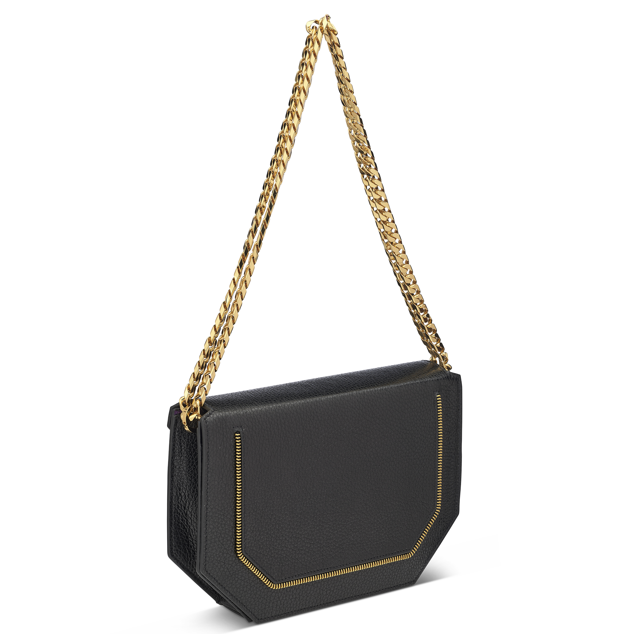 Envelopve clutch calf black gold