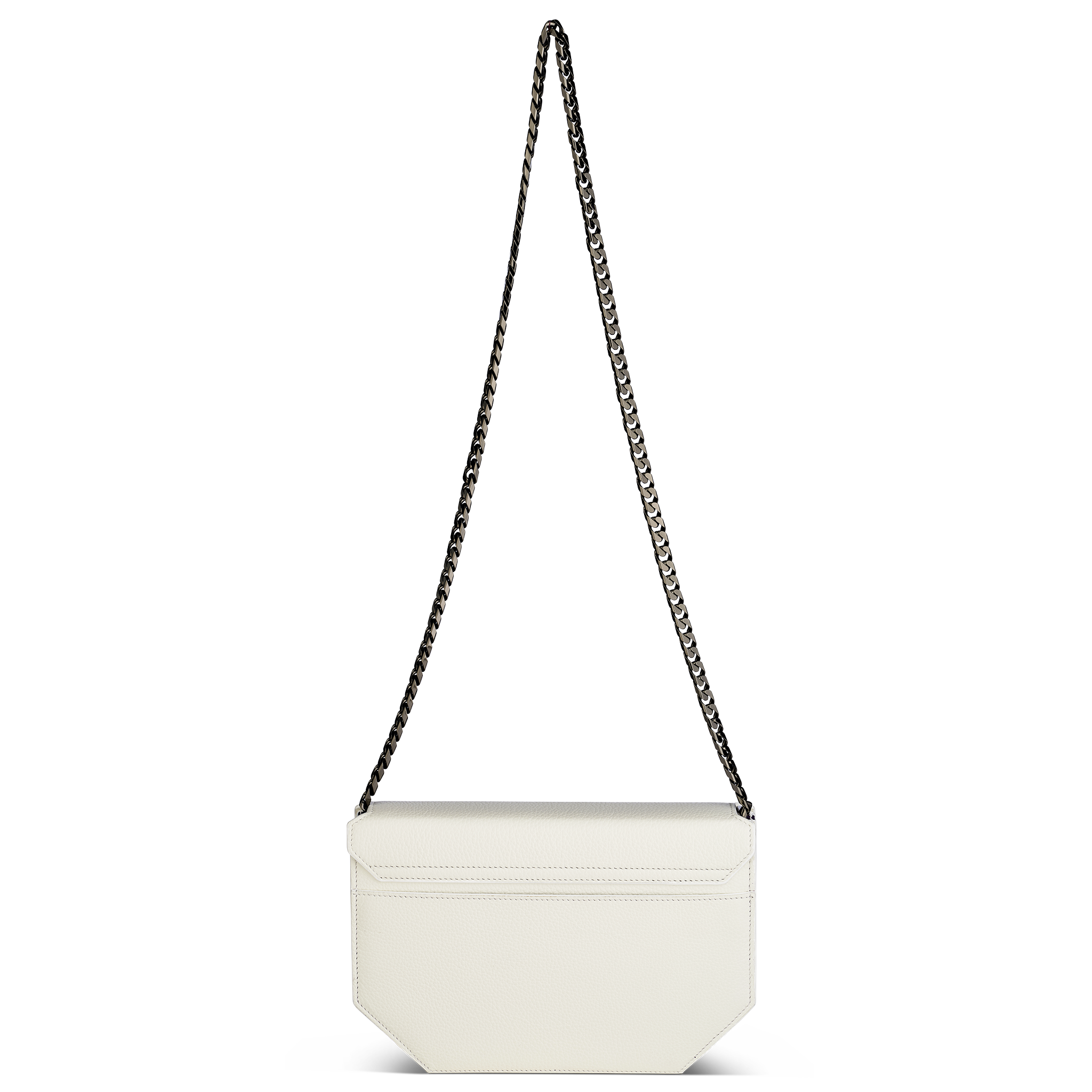 Envelopve clutch calf white gun metal